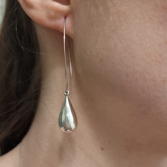 Formal Silver Earrings - Picture 3 of 3